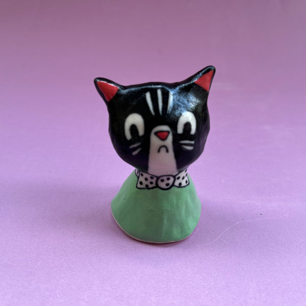Ceramic Hand Built Cat Bell
