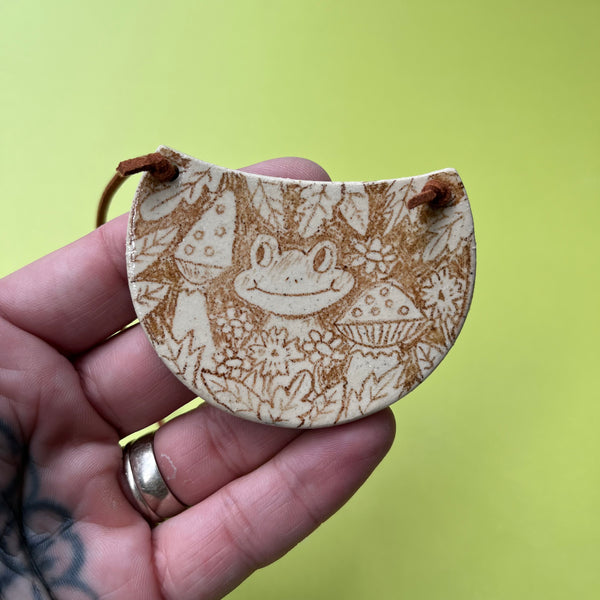 Ceramic Hand Built Frog Necklace