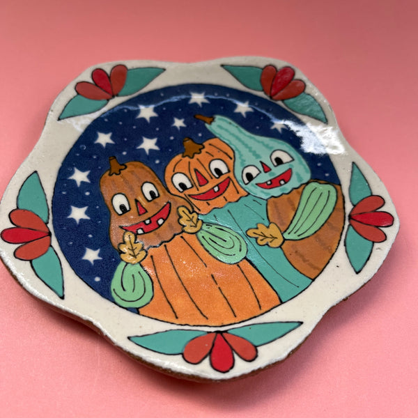 Ceramic Hand Built Pumpkin Gourd Plate