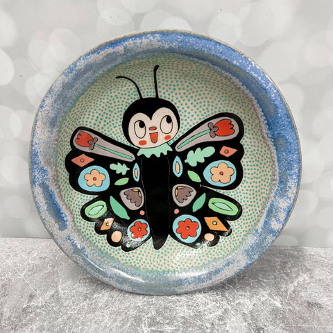 Ceramic Hand Built Butterfly Dish 7"