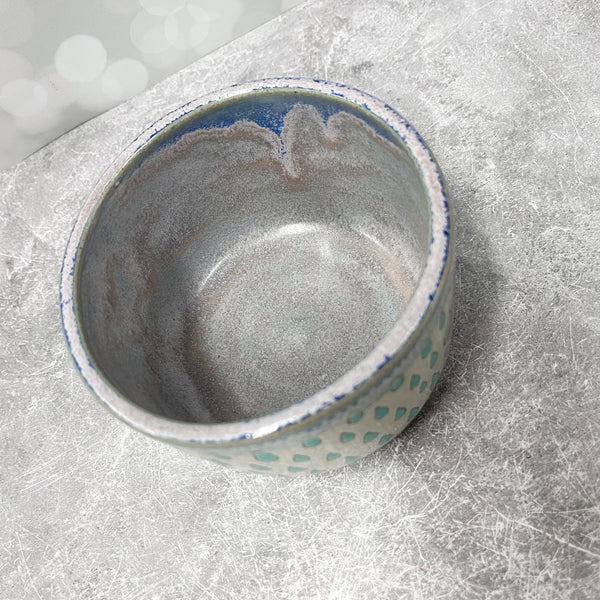 Ceramic Wheel Thrown Cat Umbrella Bowl 17.5oz