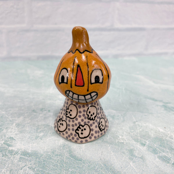 Ceramic Hand Built Pumpkin Bell