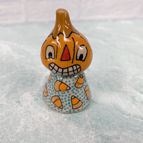 Ceramic Hand Built Pumpkin Bell
