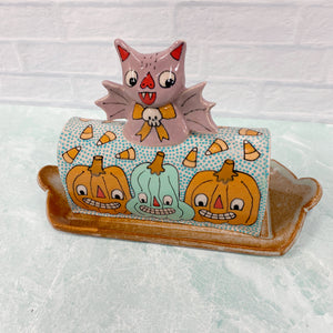Ceramic Hand Built Bat Butter Dish