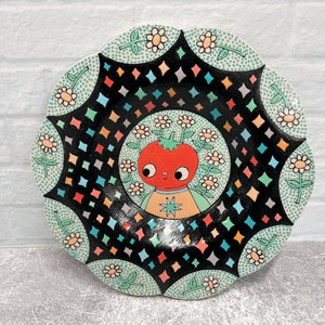 Ceramic Hand Built Tomato Plate 7”