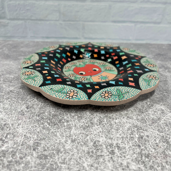 Ceramic Hand Built Tomato Plate 7”