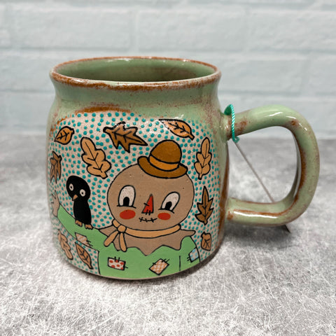 Ceramic Wheel Thrown Mug Scarecrow 13.5oz