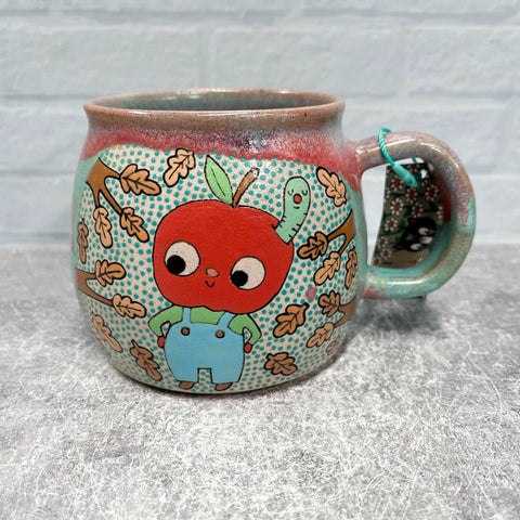 Ceramic Wheel Thrown Mug Tomato Mug 15.5oz