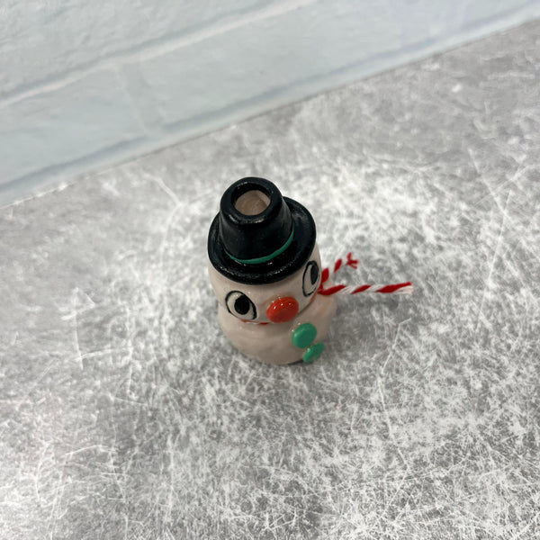 Ceramic Hand Built Snowman Birthday Candle Holder