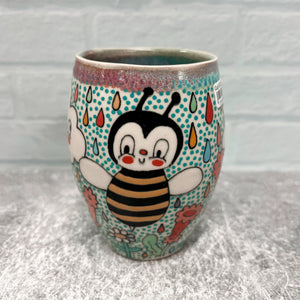 Ceramic Slip Cast 8.5oz Cup Bee