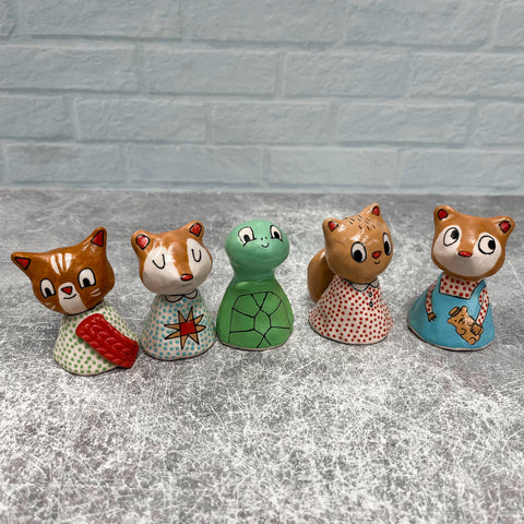 Ceramic Hand Built Bell Animals