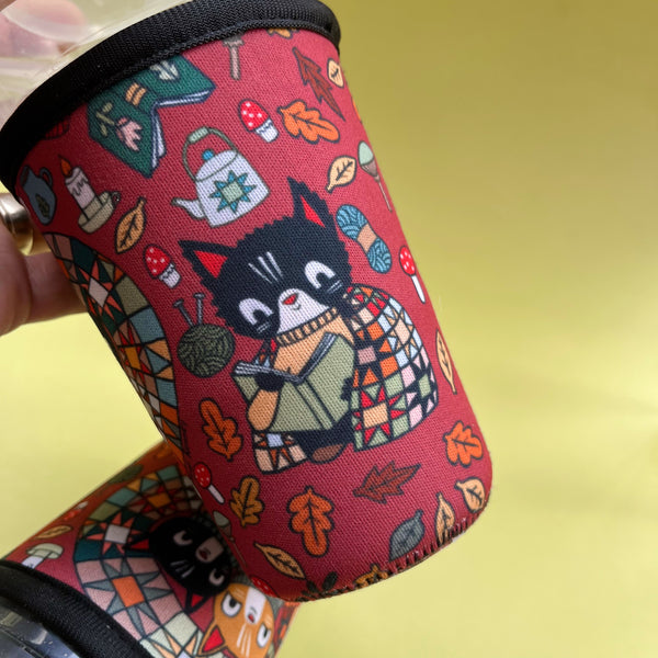Cozy Cats Neoprene Cold Drink Sleeve