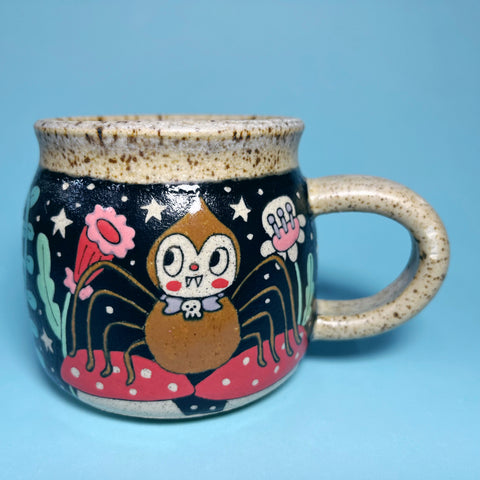 Ceramic Wheel Thrown Spider Mug 9.5oz