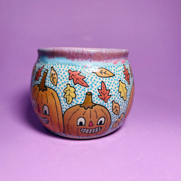 Ceramic Wheel Thrown Halloween Spider Mug 11.5oz