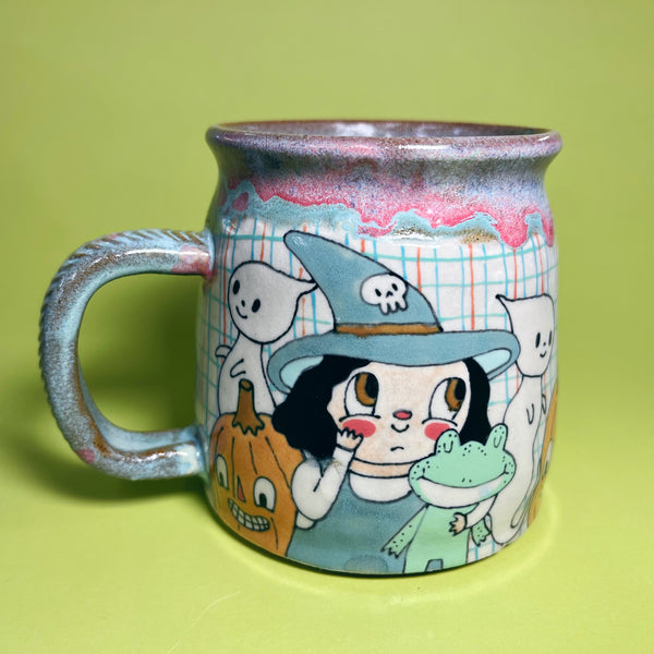 Ceramic Wheel Thrown Witch Mug 15oz
