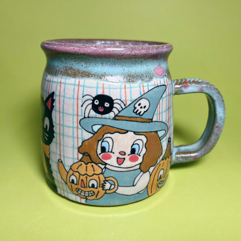 Ceramic Wheel Thrown Witch Mug 15oz