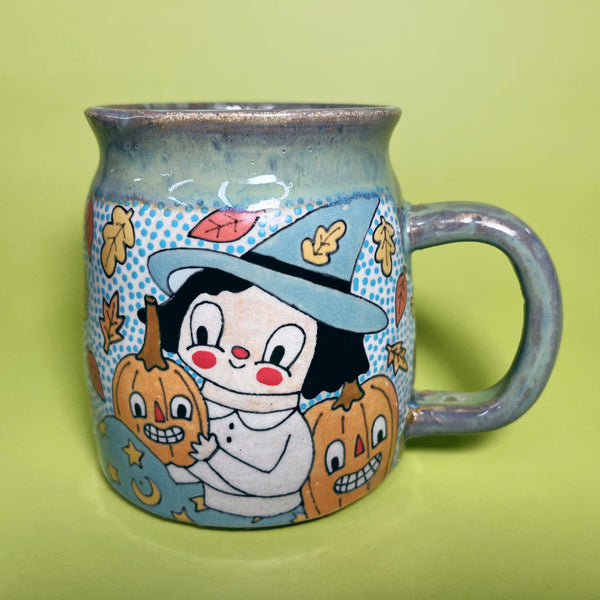 Ceramic Wheel Thrown Witch Mug 12oz