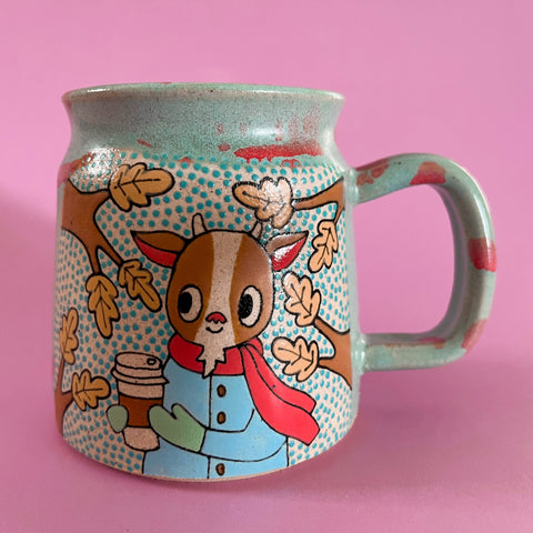 Ceramic Wheel Thrown Cozy Goat Mug 12oz