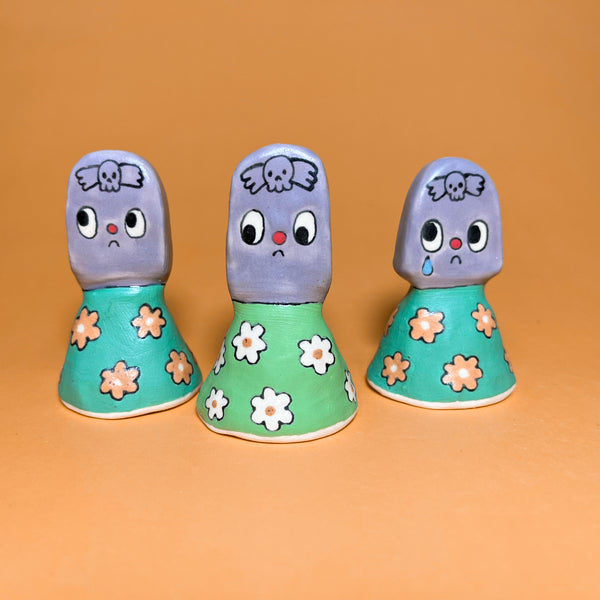 Ceramic Hand Built Bell Tombstone