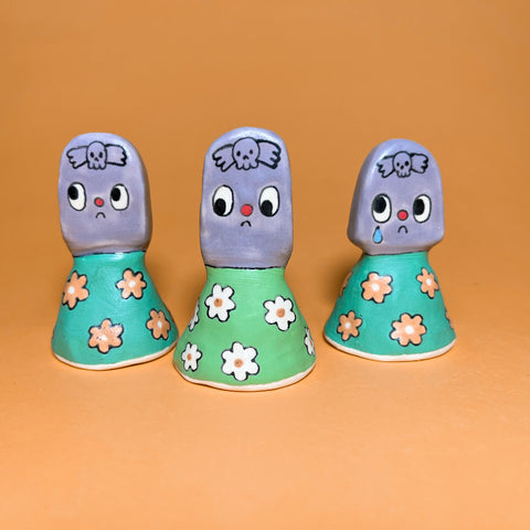 Ceramic Hand Built Bell Tombstone