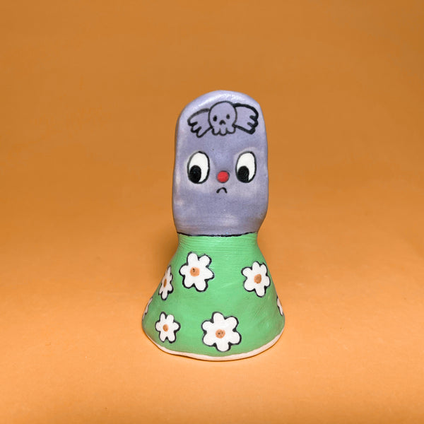 Ceramic Hand Built Bell Tombstone