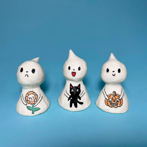 Ceramic Hand Built Bell Ghost