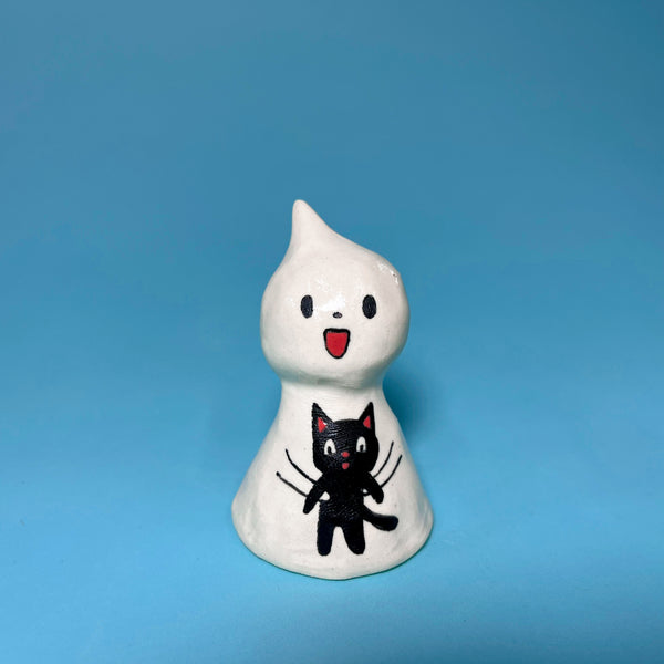 Ceramic Hand Built Bell Ghost