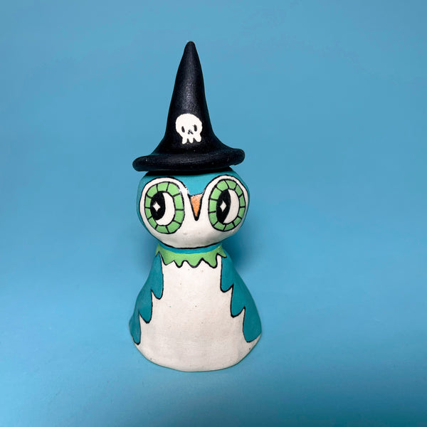 Ceramic Hand Built Bell Owls