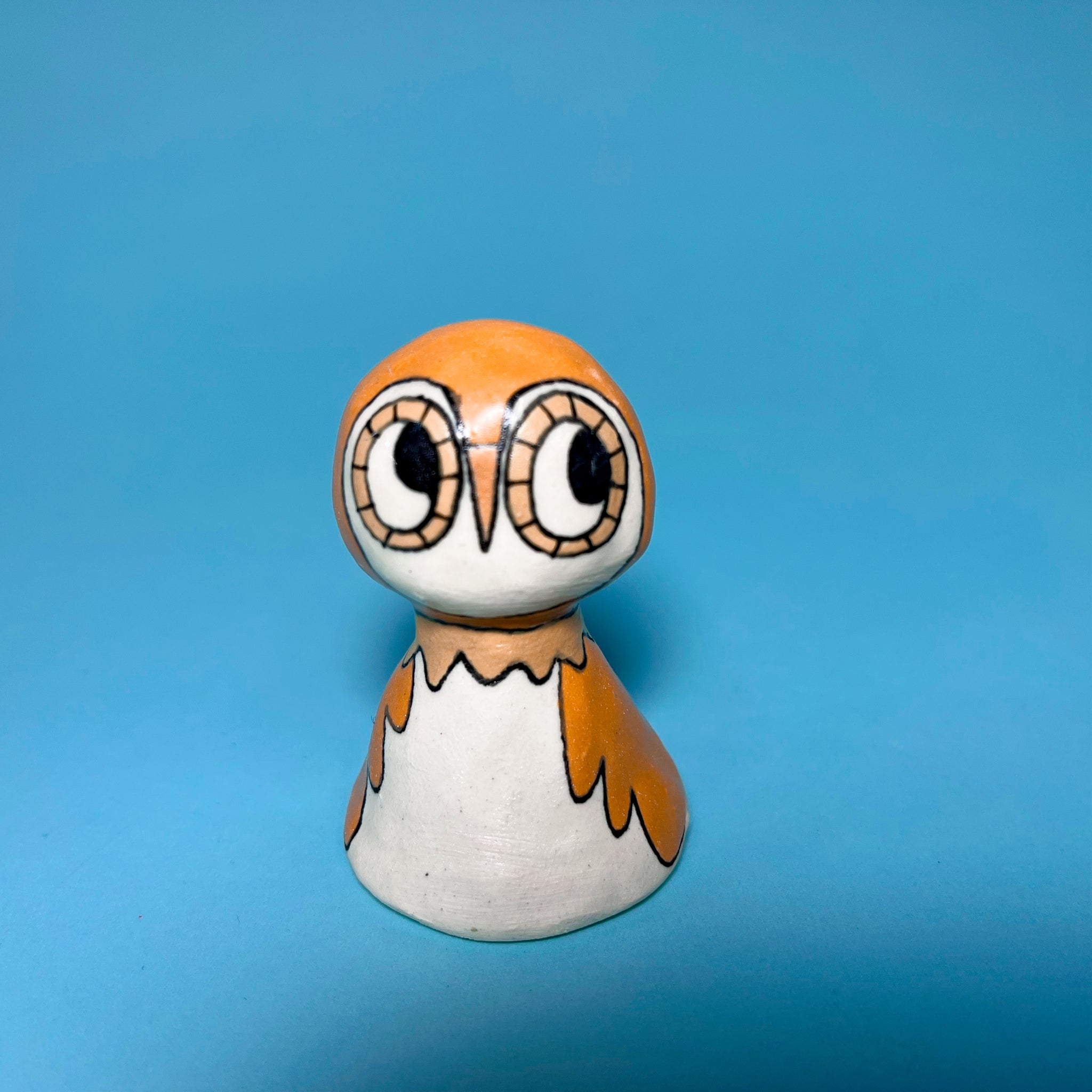 Ceramic Hand Built Bell Owls