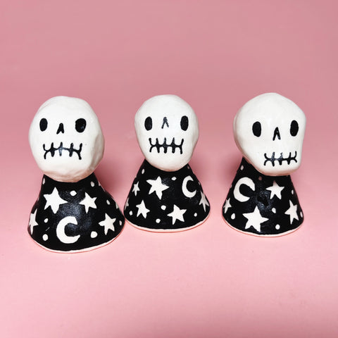 Ceramic Hand Built Bell Skulls
