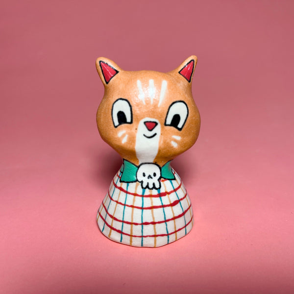 Ceramic Hand Built Bell Cats Dog