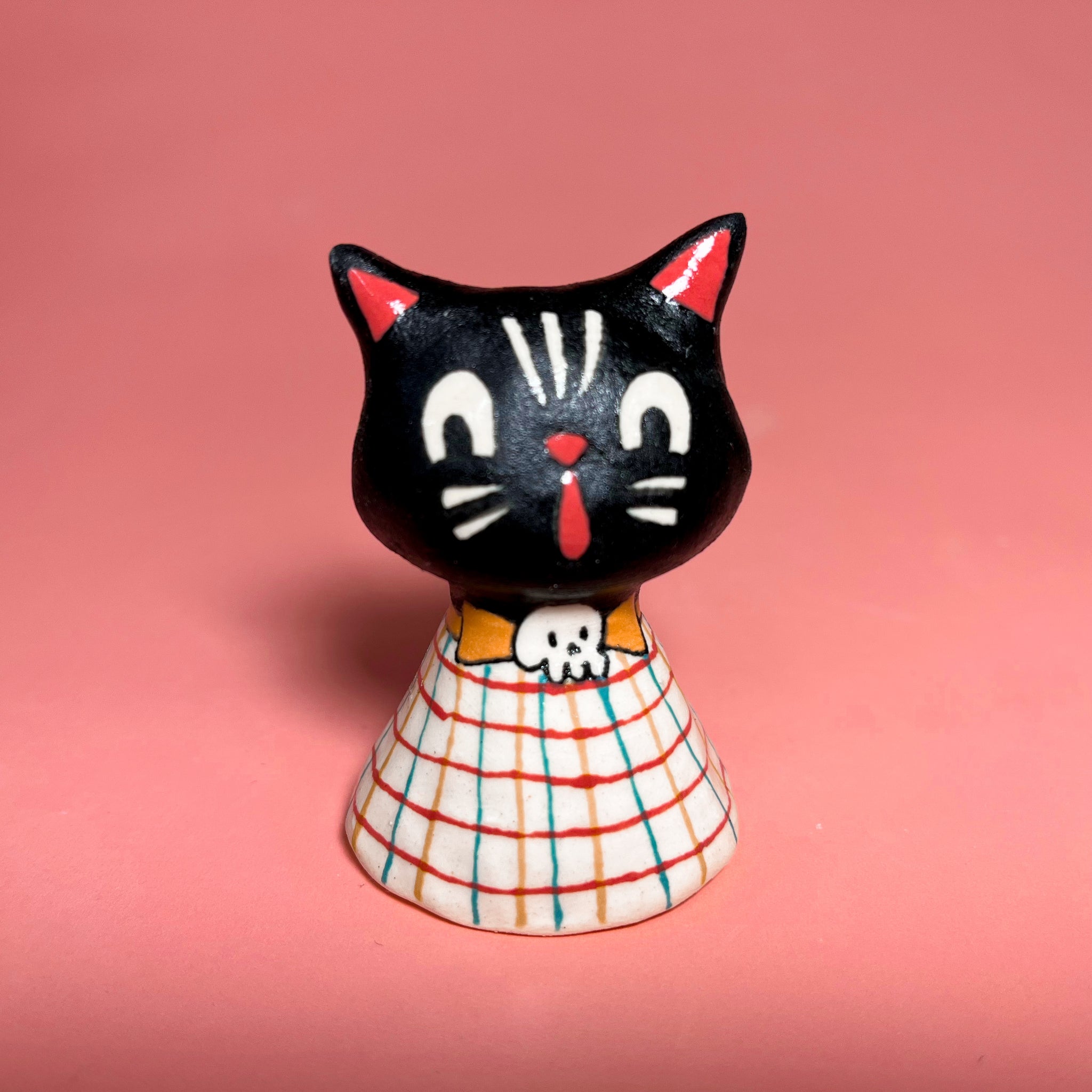 Ceramic Hand Built Bell Cats Dog