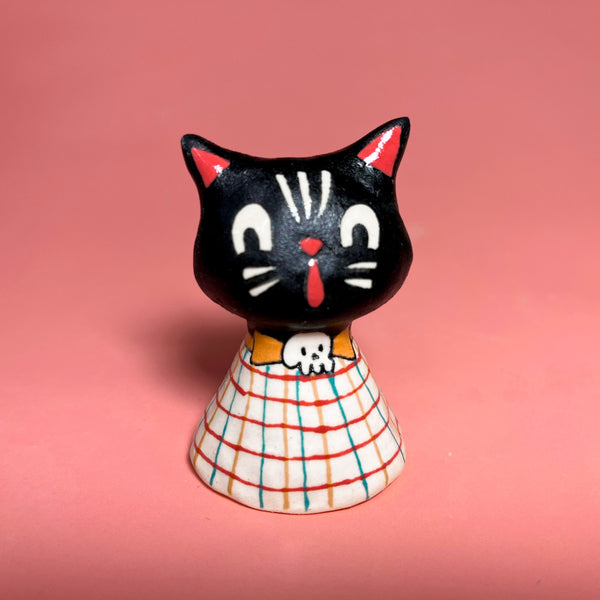 Ceramic Hand Built Bell Cats Dog