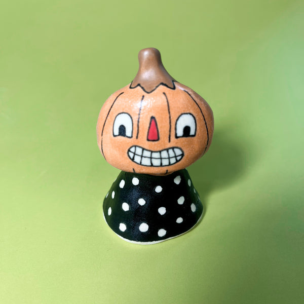 Ceramic Hand Built Bell Pumpkin Gourd