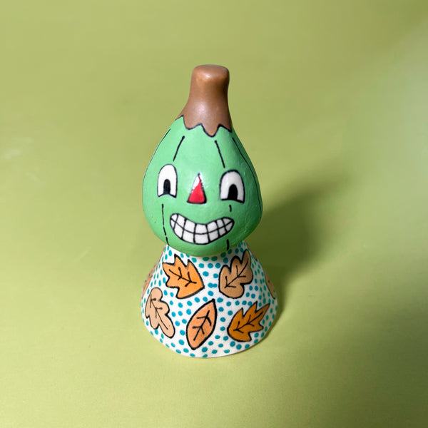 Ceramic Hand Built Bell Pumpkin Gourd