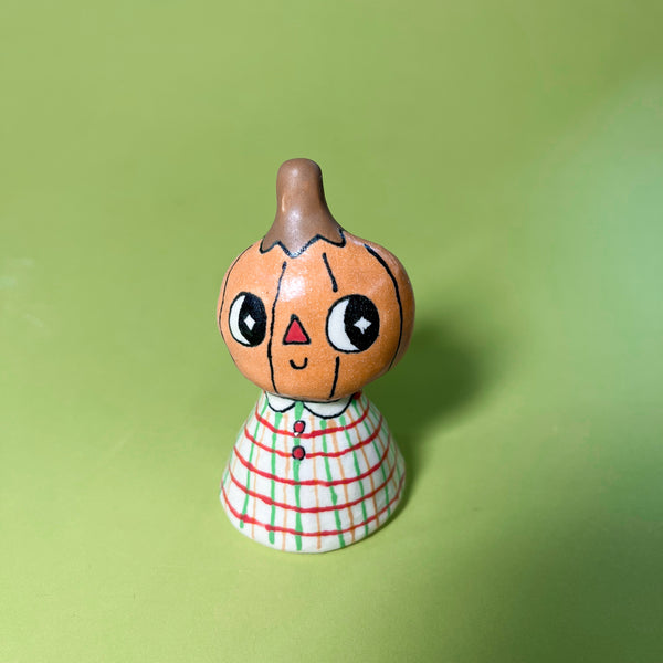 Ceramic Hand Built Bell Pumpkin Gourd