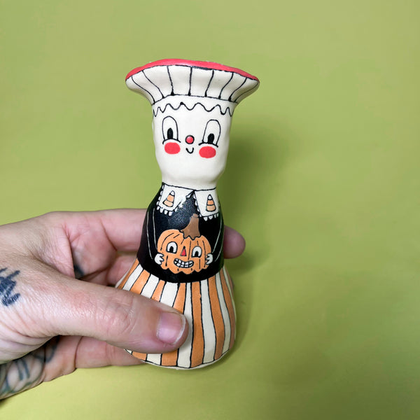 Ceramic Hand Built Large Mushroom Bell about 5"