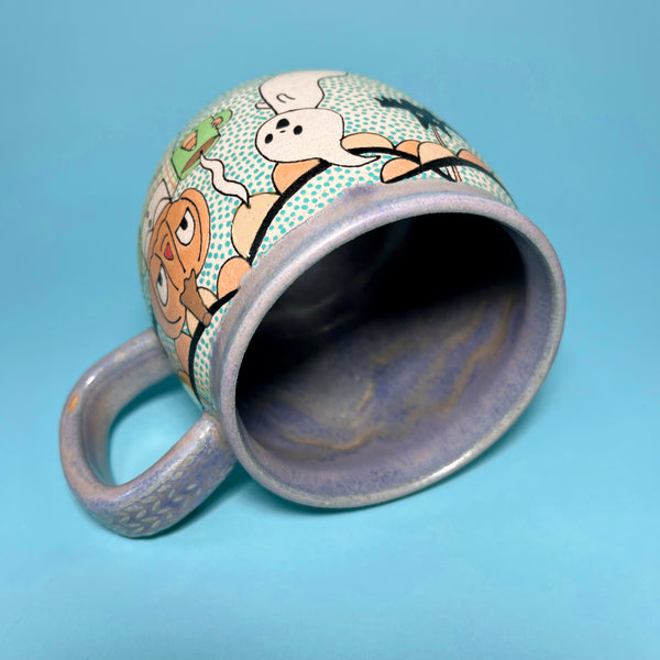 Ceramic Wheel Thrown Halloween Party Mug 16oz