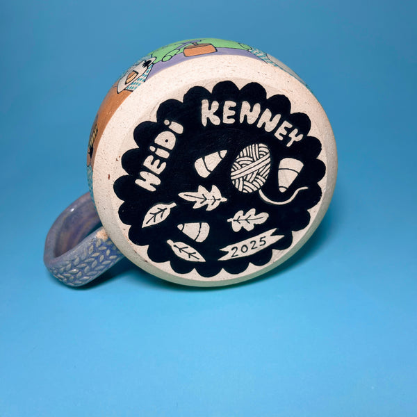 Ceramic Wheel Thrown Halloween Party Mug 16oz