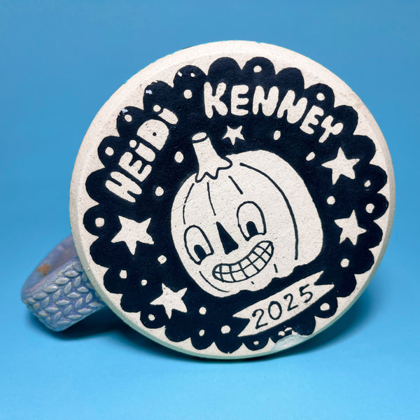 Ceramic Wheel Thrown Halloween Cat Mug 14oz