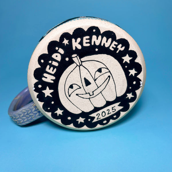 Ceramic Wheel Thrown Halloween Cat Mug 16oz