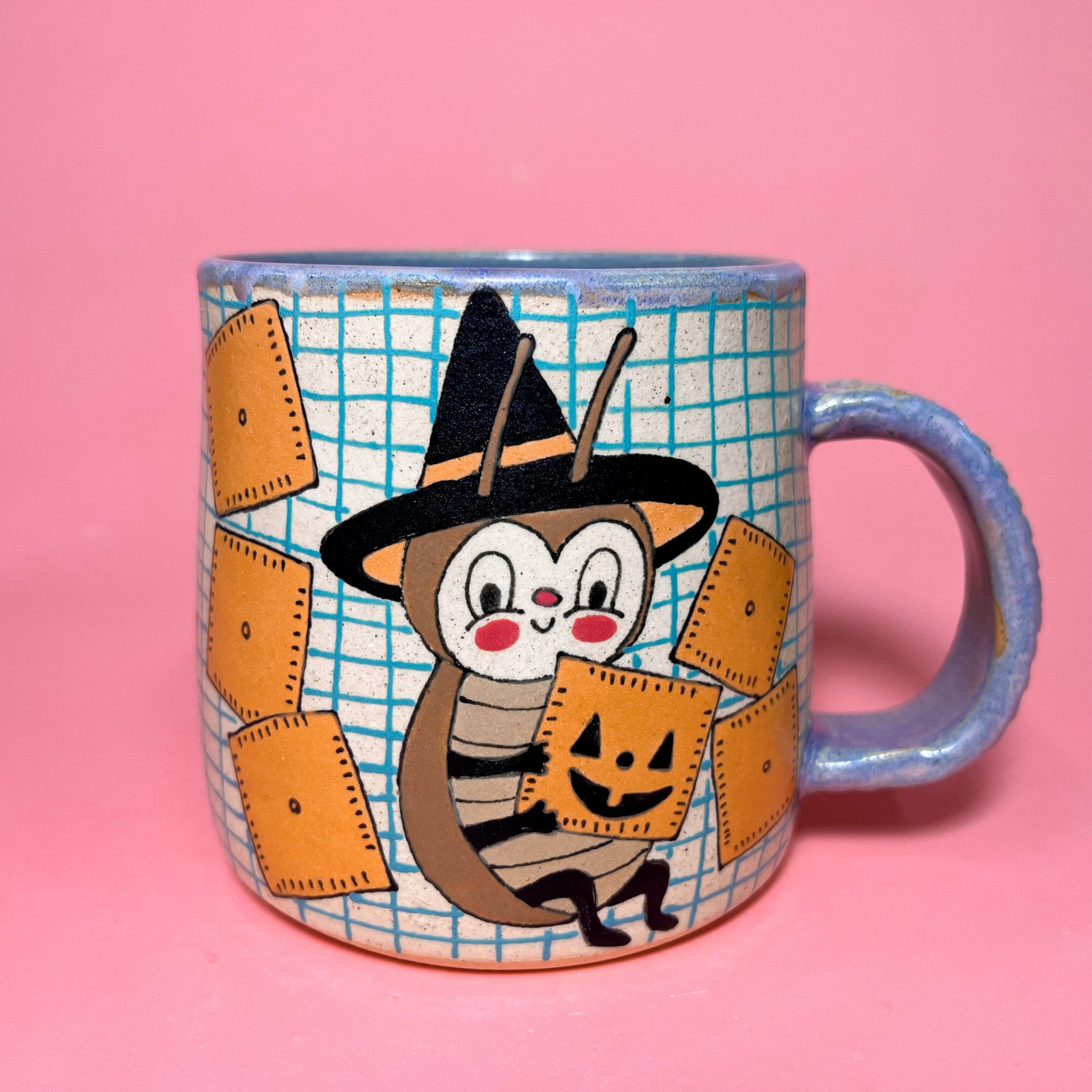 Ceramic Wheel Thrown Cheez-it Cockroach Mug 14oz