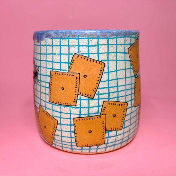 Ceramic Wheel Thrown Cheez-it Cockroach Mug 14oz