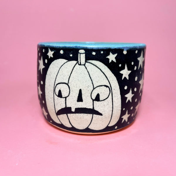 Ceramic Wheel Thrown Jack O' Lantern Mug 9oz