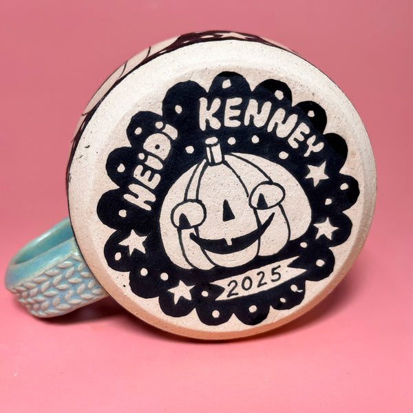 Ceramic Wheel Thrown Jack O' Lantern Mug 9oz