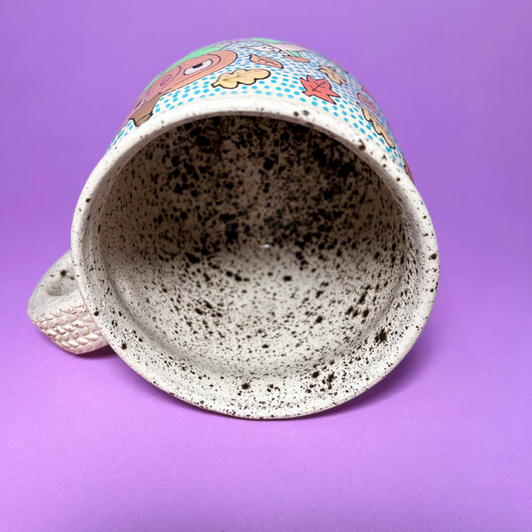 Ceramic Wheel Thrown Pumpkin Gourd Friends Mug 14.5oz