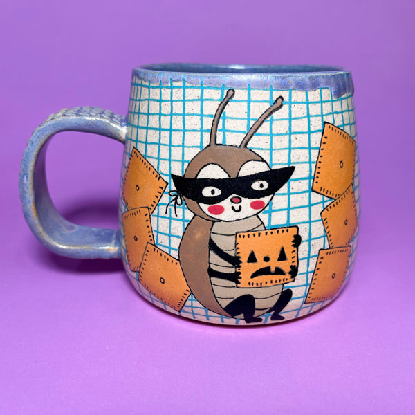 Ceramic Wheel Thrown Cheez-it Cockroach Mug 15oz