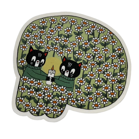 Skull Cats Sticker 3.25"