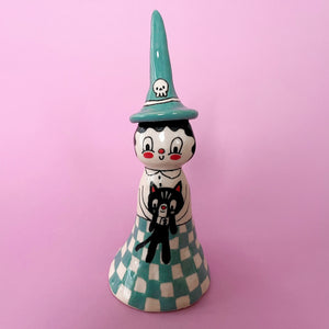Ceramic Hand Built Oversized Bell Witch