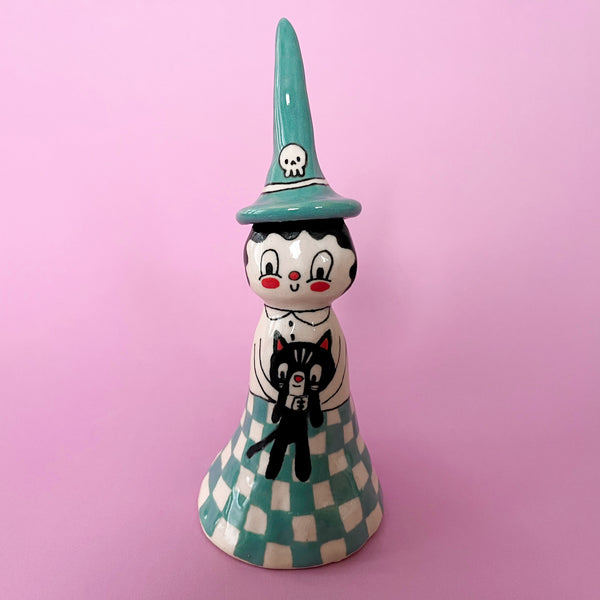 Ceramic Hand Built Oversized Bell Witch